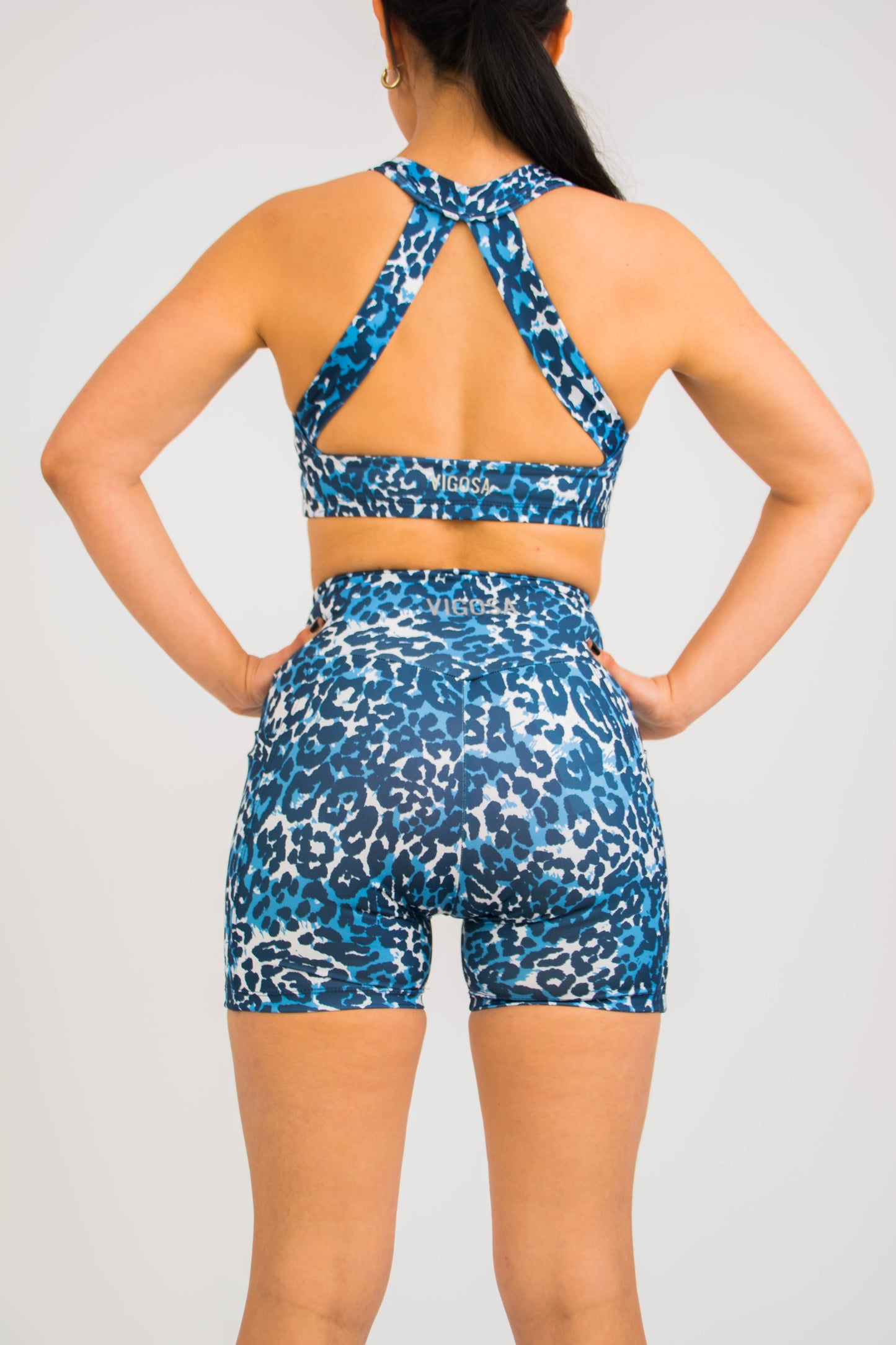 Blue Jaguar Activewear Midi Biker Shorts | Eco Collection - VIGOSA