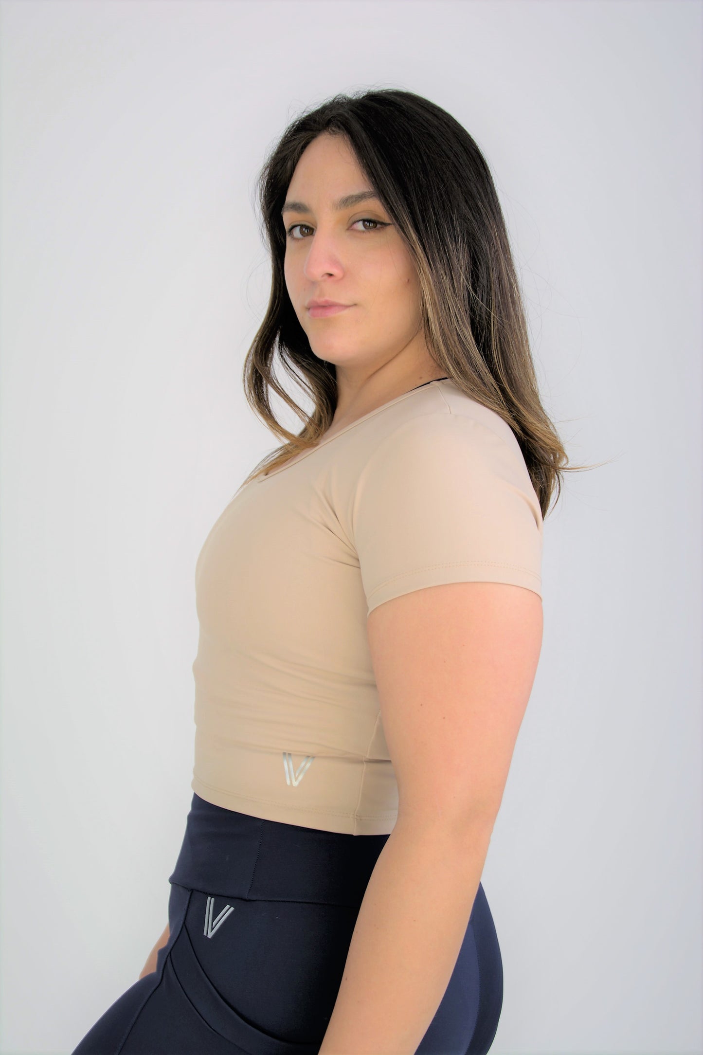 Eco Short Sleeve Crop Top - Sand