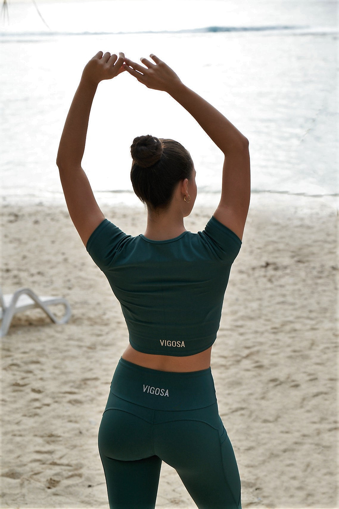 Eco Short Sleeve Crop Top - Forest Green