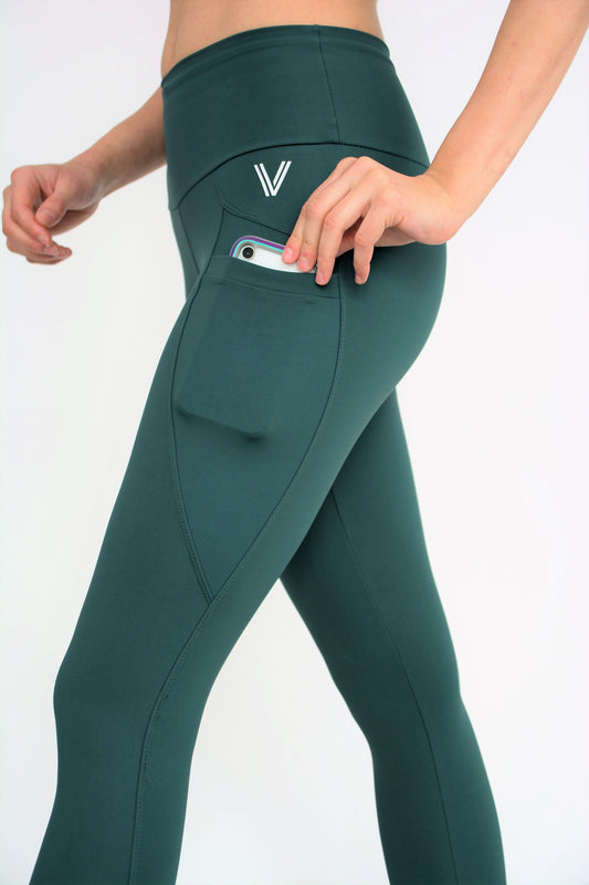 Hight waisted Training Tights with pockets – Forest