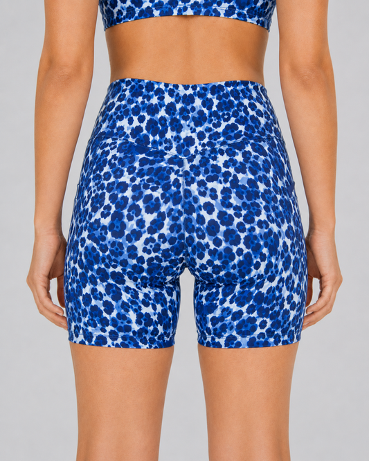 V-Waist Midi Biker Shorts with Pockets – Blue Jaguar – alternate view 4
