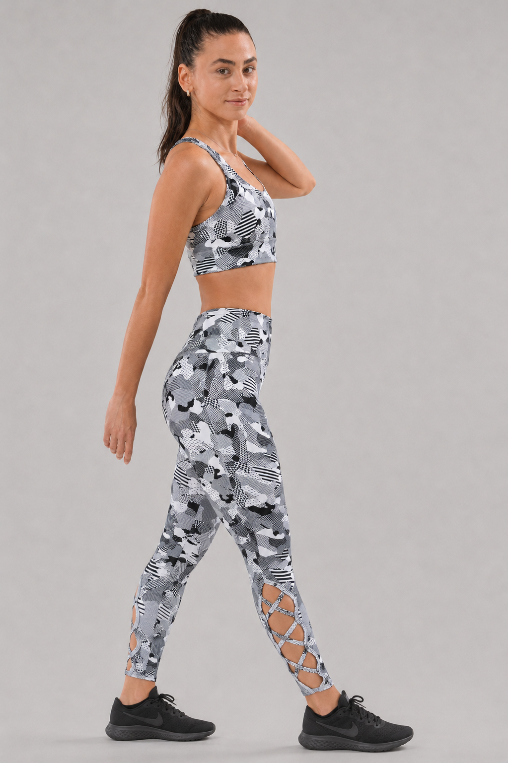 Jazil Camo Leggings – White/Black – alternate view 2