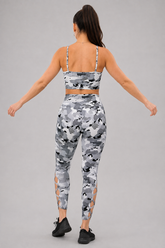 Jazil Camo Leggings – White/Black – alternate view 3