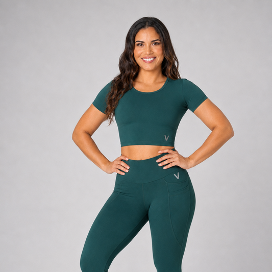 Eco Short-Sleeve Crop Top – Forest