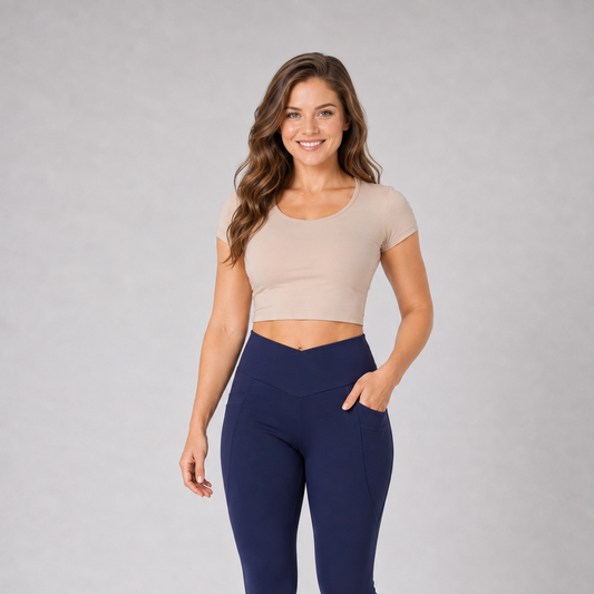 Eco Short-Sleeve Crop Top – Sand
