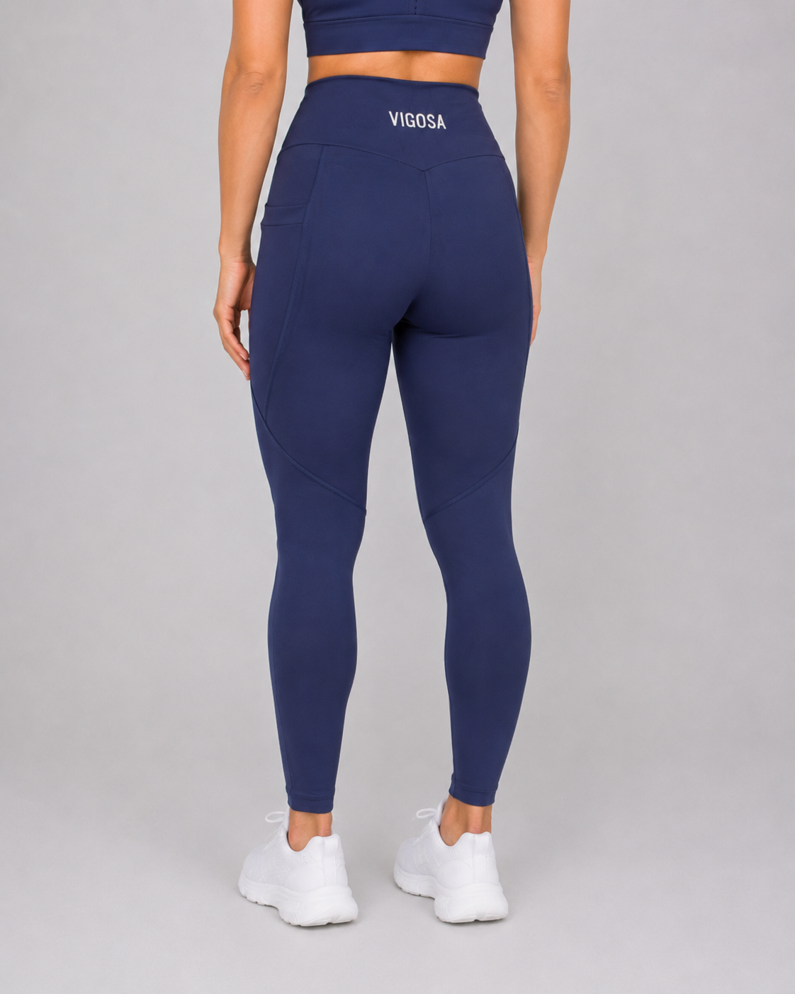 V-Waist Power Tights with Pockets – Navy – alternate view 4