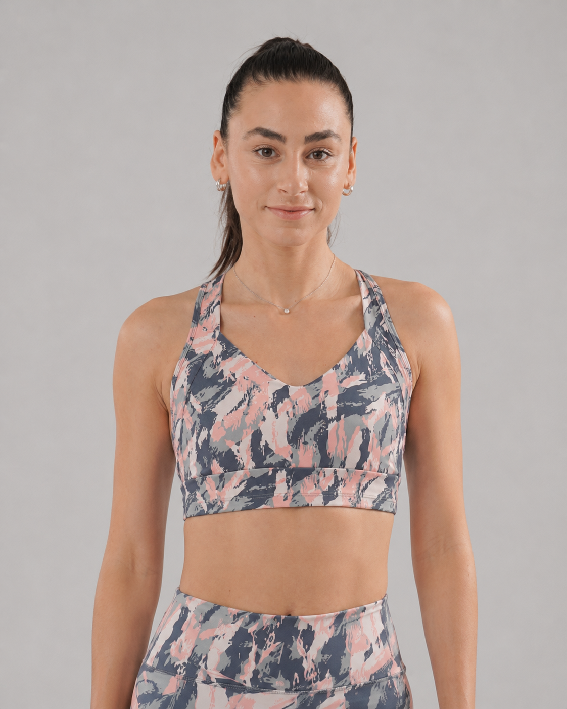 Eco Training Bra – Pastel Camo – product view