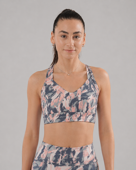 Eco Training Bra – Pastel Camo – product view