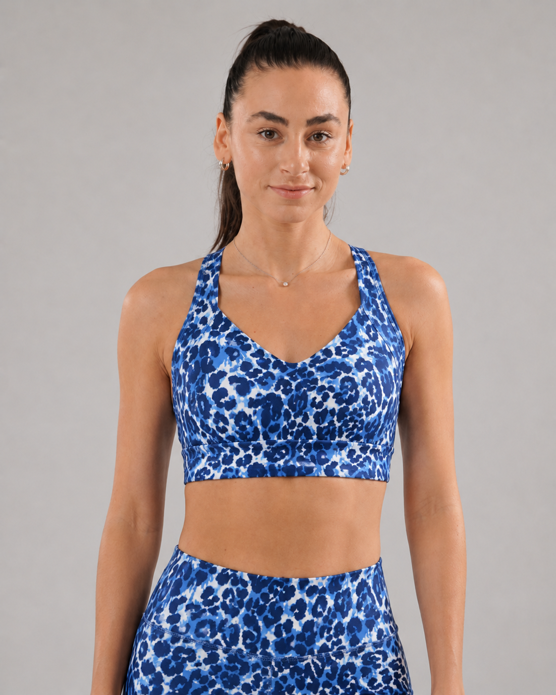 Eco Training Bra – Blue Jaguar – product view