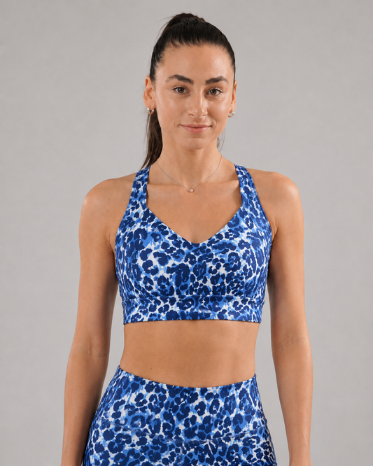 Eco Training Bra – Blue Jaguar – product view
