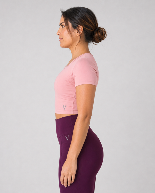 Eco Short-Sleeve Crop Top – Violet