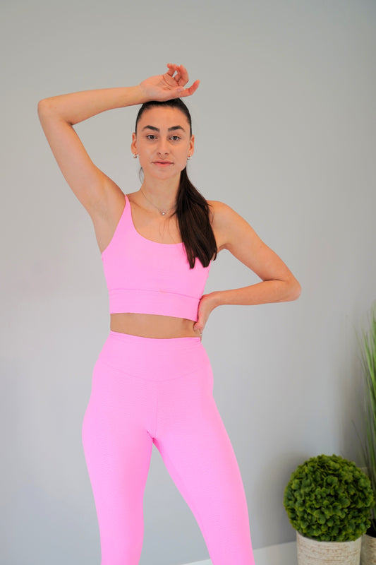 Navuno Strap Cross Top - Hot Pink