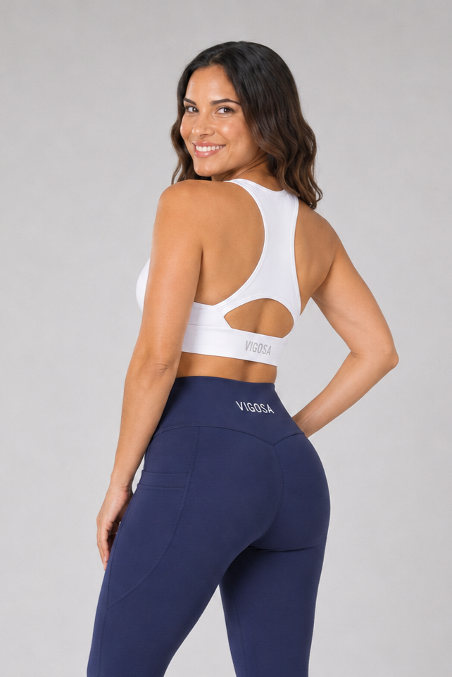 Eco Power Bra – White – back view