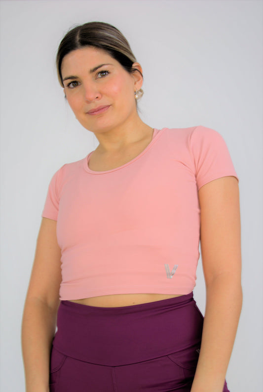 Eco Short Sleeve Crop Top - Violet