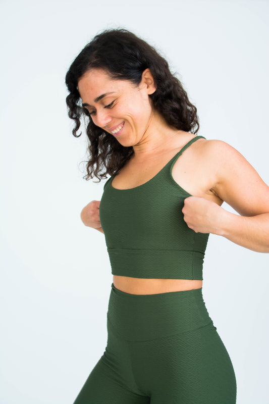 Navuna Strap Crop Top - Olive