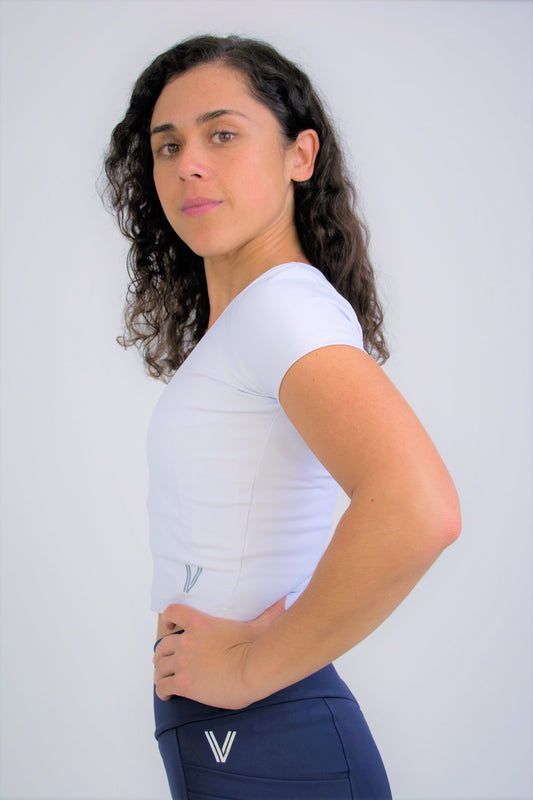 Eco Short Sleeve Crop Top - White