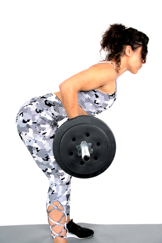 Jazil Camo Leggings - White/Black